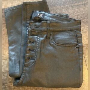 Kut From The Kloth Black Coated Jeans (Sz6)Rock • Goth • Edgycore• Moto Inspired